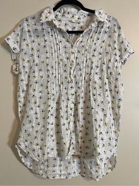 Jane and Delancey Top Womens Large White Bumblebee Indie Cute Twee Weirdcore